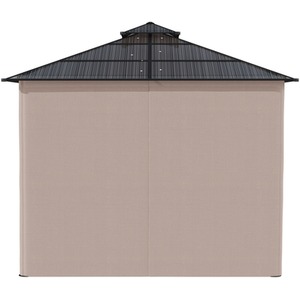 Outsunny 3 x 3m Hard Top Gazebo with Polycarbonate Roof - Black, Dark Grey, Khaki by Outsunny