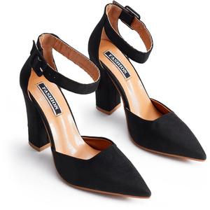 Pointed Toe Ankle Strap Heels by komore