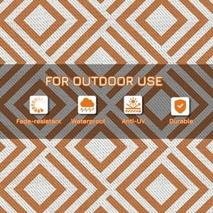 Outsunny Reversible Outdoor Rug with Carry Bag and Ground Stakes by Outsunny