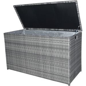 X-Large Garden Rattan Storage Box Container - Grey by Teamson Home