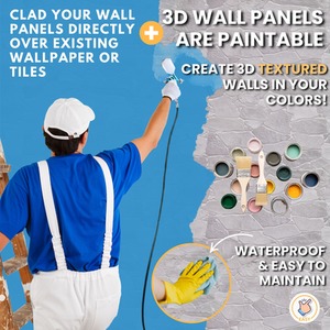 3D Wall Panels (96x48 cm) PVC Cladding Panel Wild Stone Effect by NOVECRAFTO