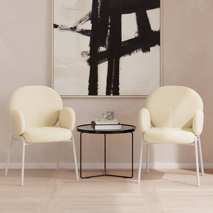 Dining Chair Scandi - Padded Boucle Cover, High Backrest by tectake