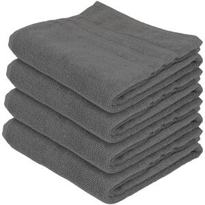 Cotton Hand Towels - 90cm x 50cm - Pack of 4 - Black by Nicola Spring