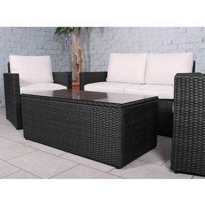 Berlin 4 Piece Sofa Lounging Set - Black / 4 by Royalcraft
