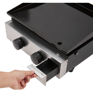 17-Inch Stainless Steel Propane Gas Griddle - Black by Garden Sanctuary