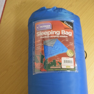 Dual Person Camping Sleeping Bag with Zip and Stuff Sack - Blue by Samuel Alexander