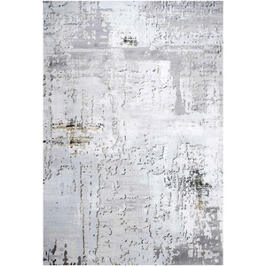 Grey Gold Metallic Distressed Abstract Area Rug by The Rug House