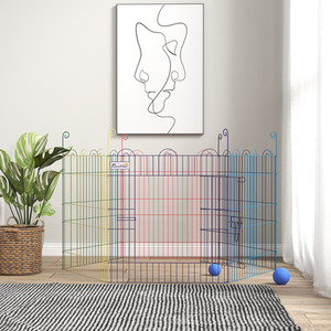 Pet Playpen Crate with Six Panels - Red / 120cm by PawHut