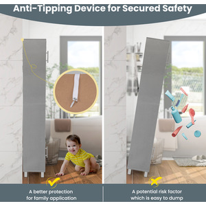 Slim Tower Cabinet - Grey by GAINOOM