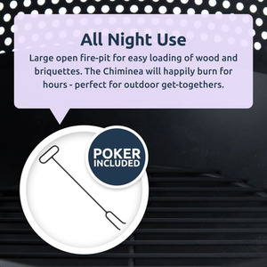 Metal Fire Chiminea Tripod with Flue and Poker - Black by idooka