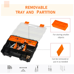 DURHAND DURHAND Set of 4 Plastic DIY Tool Storage Boxes - Orange and Black by DURHAND