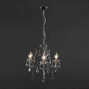 Varuna IP44 Glass Droplet Bathroom Chandelier Pendant Ceiling Light - Chrome by ValueLights