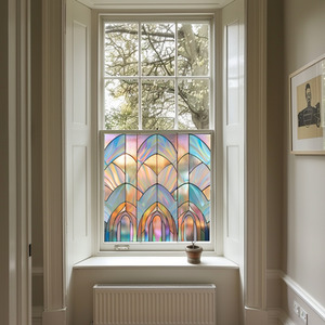 Syracuse Art Deco Stained Glass Privacy Window Film by Creative Printing Solutions