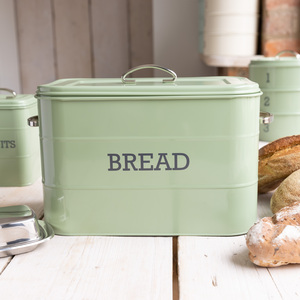 Living Nostalgia Large Metal Bread Bin Green - Green by Living Nostalgia