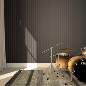 Acoustic Panel Set of 2 - Sound-Absorbing Felt, Size Adjustable - Ebony by tectake