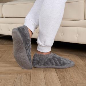 Mens Teddy Marl Fleece Anti Slip Thick Warm Slipper Socks - Charcoal Grey / M/L - UK 9-10 by OHS