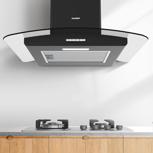 Chimney Cooker Range Hood Kitchen Extractor with 3-Speed Modes - Black by Comfee