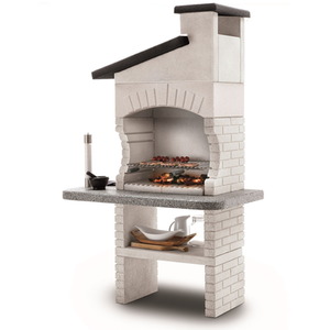 Guanaco 2 Masonry Wood or Charcoal BBQ - Grey by Palazzetti