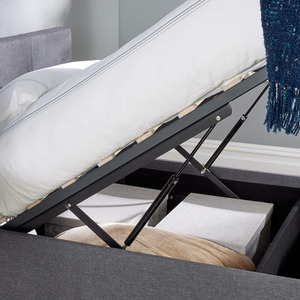 Home Source Endura End Lift Ottoman Grey Bedframe - Grey / Single by Home Source