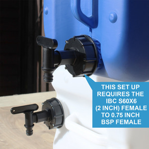 0.75 Inch BSP Male Thread Connector to Garden Tap Adapter Fitting - Black by DNA PACKAGING LTD