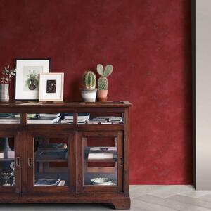 Textured Vinyl Wallpaper Distressed Plaster Effect Paste The Wall - Red by Rasch