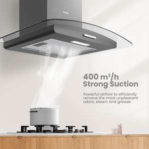 Chimney Cooker Range Hood Kitchen Extractor with 3-Speed Modes - Black by Comfee