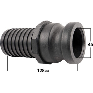 Camlock Adapter (2 inch) x (2 inch) Hose Tail - Black by DNA PACKAGING LTD