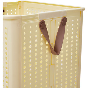 Foldable Laundry Basket with Wheels - Beige / 50cm / 31cm by Livingandhome