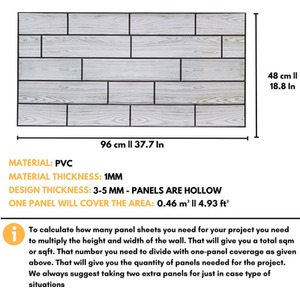 3D Wall Panels (96x48 cm) PVC Cladding Panel Wooden Design by NOVECRAFTO