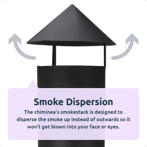 Chiminea Outdoor Fireplace Modern Steel - Black