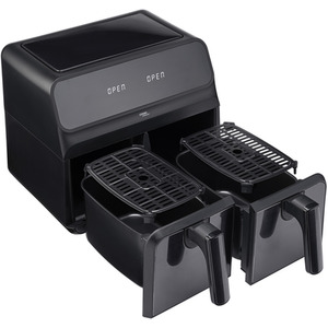 Dual Air Fryer 8L XL Capacity and Digital Display - Black by Cooks Professional