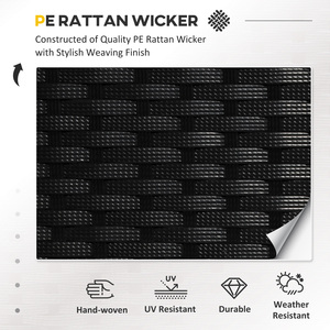 Outsunny 4PC Rattan Sofa Bistro Set - Black by Outsunny