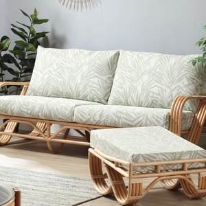 Pretzel Rattan Conservatory Large 3 Seater Sofa in Tropical - Neutral by Desser