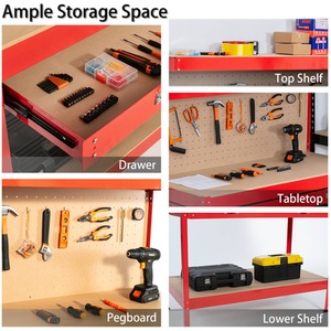 SwitZer Steel Garage Storage Work Bench - Red by SwitZer