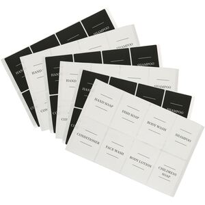 48pc Soap Dispenser Labels Set - WhiteBlack - Pack of 3 - White by Harbour Housewares