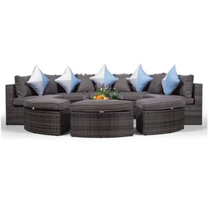 Monaco Luxury Large Rattan Garden Sofa Set - Grey by Giardino