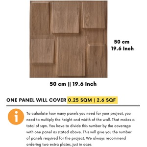 3D Wall Panels with Adhesive Included, Geometric Squares Design by NOVECRAFTO
