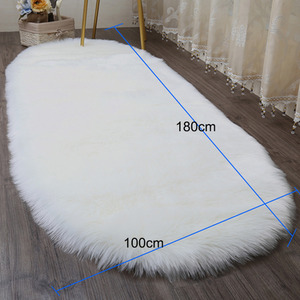 Livingandhome White Oval Shaggy Area Rug - White / 180cm by Livingandhome