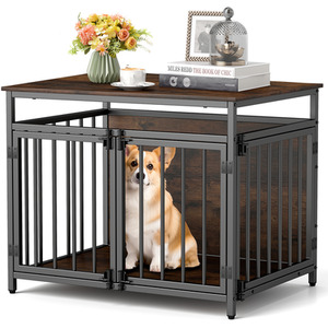 Furniture Style Dog Crate - Brown by Costway