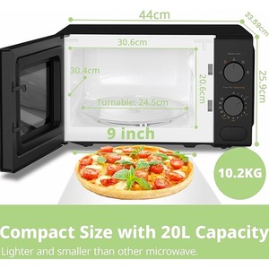700W 20L Countertop Microwave Oven with Dual Knob by Comfee