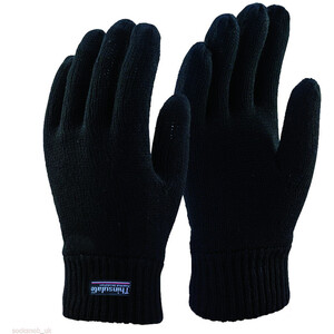 Mens 3M Black Thinsulate Thermal Lined Winter Gloves - Black / M-L by Thinsulate