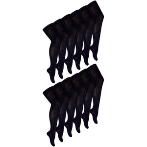 12 Pair Soft Comfy Plain Opaque School Uniform Tights by Sock Snob