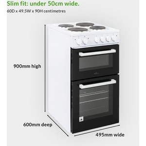 50cm Wide Twin Cavity Cooker - White by Willow