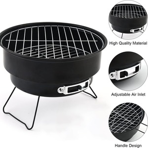 Portable BBQ Grill Small Barbecue - Black