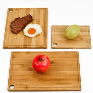 3 Piece Bamboo Chopping Board Set - Beige by Maison Des Cadeaux
