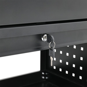 3-Tier Mobile Tool Cart with Lockable Storage Drawer - Black by Kidkid