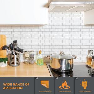 3D Glossy Backsplash Brick Tile Stickers - White / 12 by Walplus