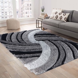 Modern Soft Swirl Shimmer Shaggy Area Rugs by Desire Rugs