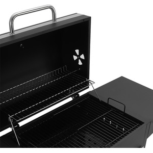 Outdoor Movable Charcoal BBQ Grill with Bottom Shelf - Black by komore