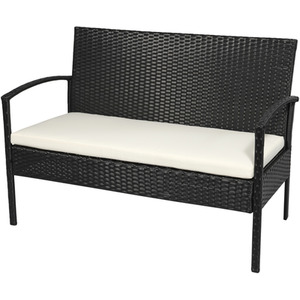 Outsunny 4PC Rattan Sofa Bistro Set - Black by Outsunny